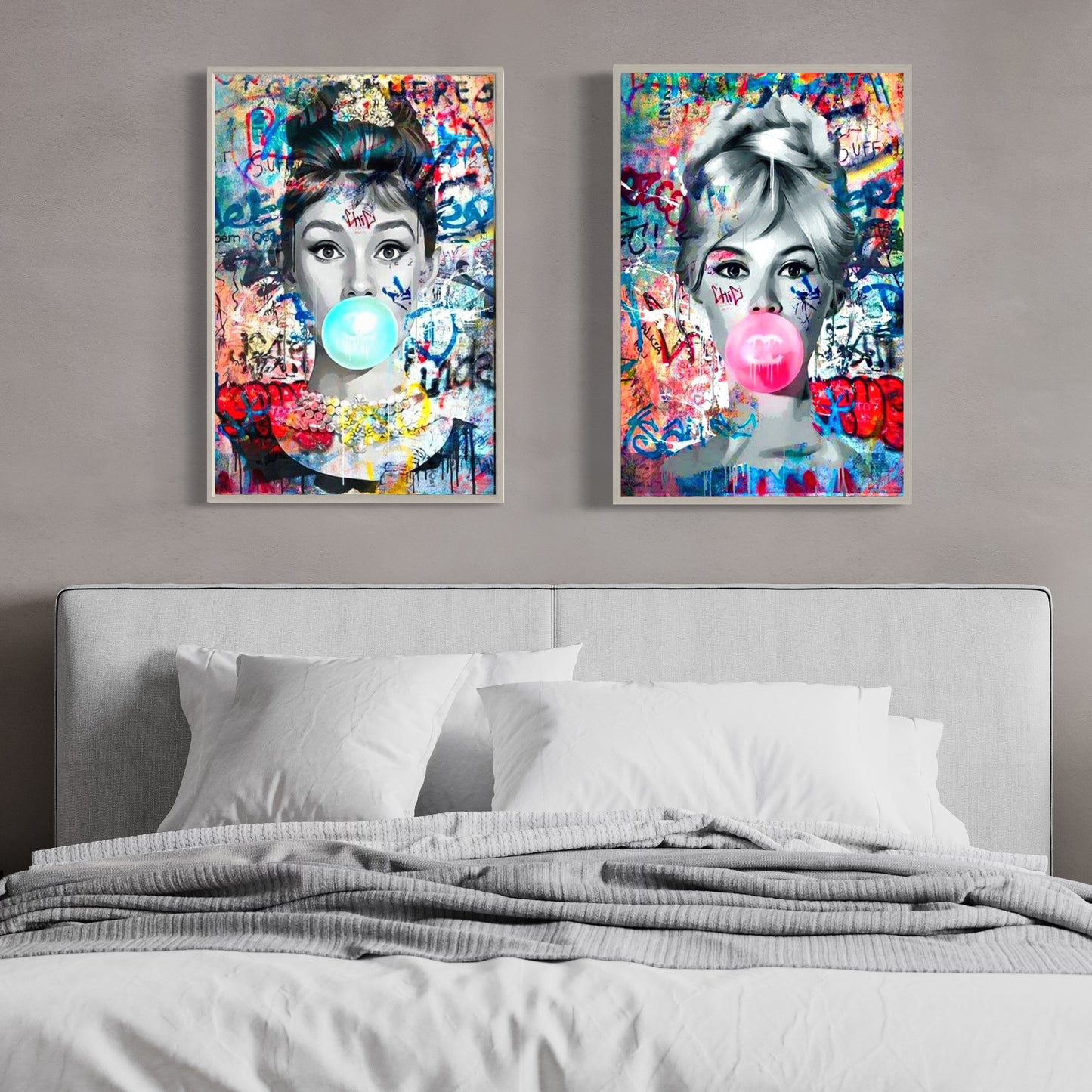 Brigitte Bardot & Audrey Hepburn Set of 2 Bubble Gum