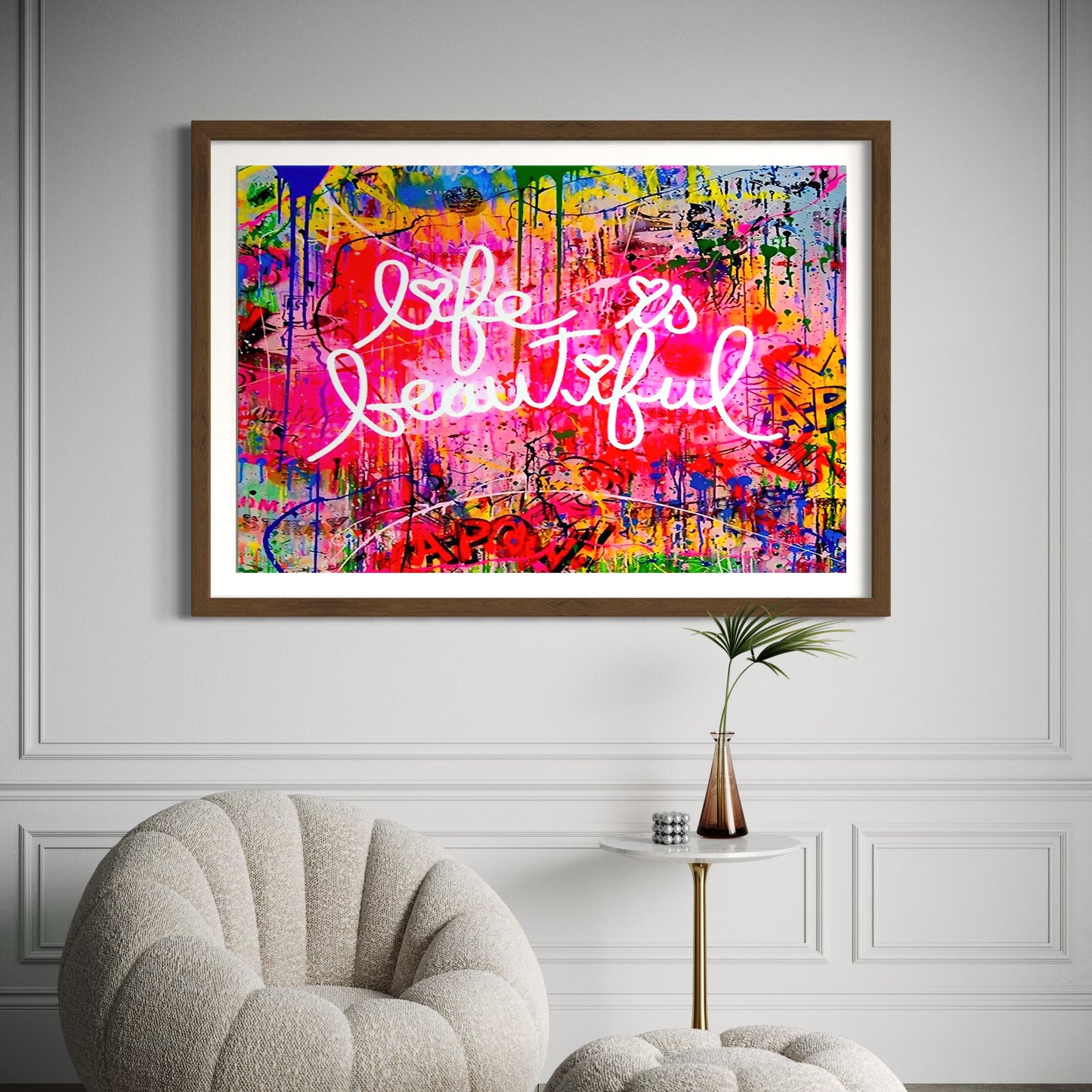 Life is Beautiful Neon Pink