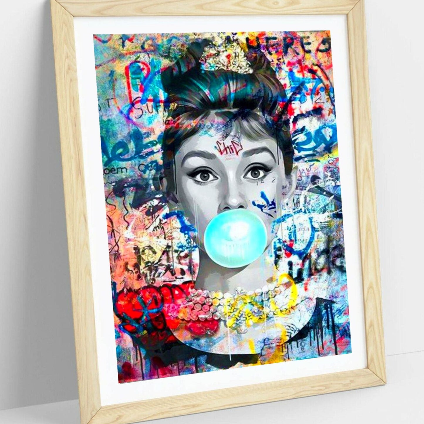 Audrey Hepburn Blue Bubble Gum