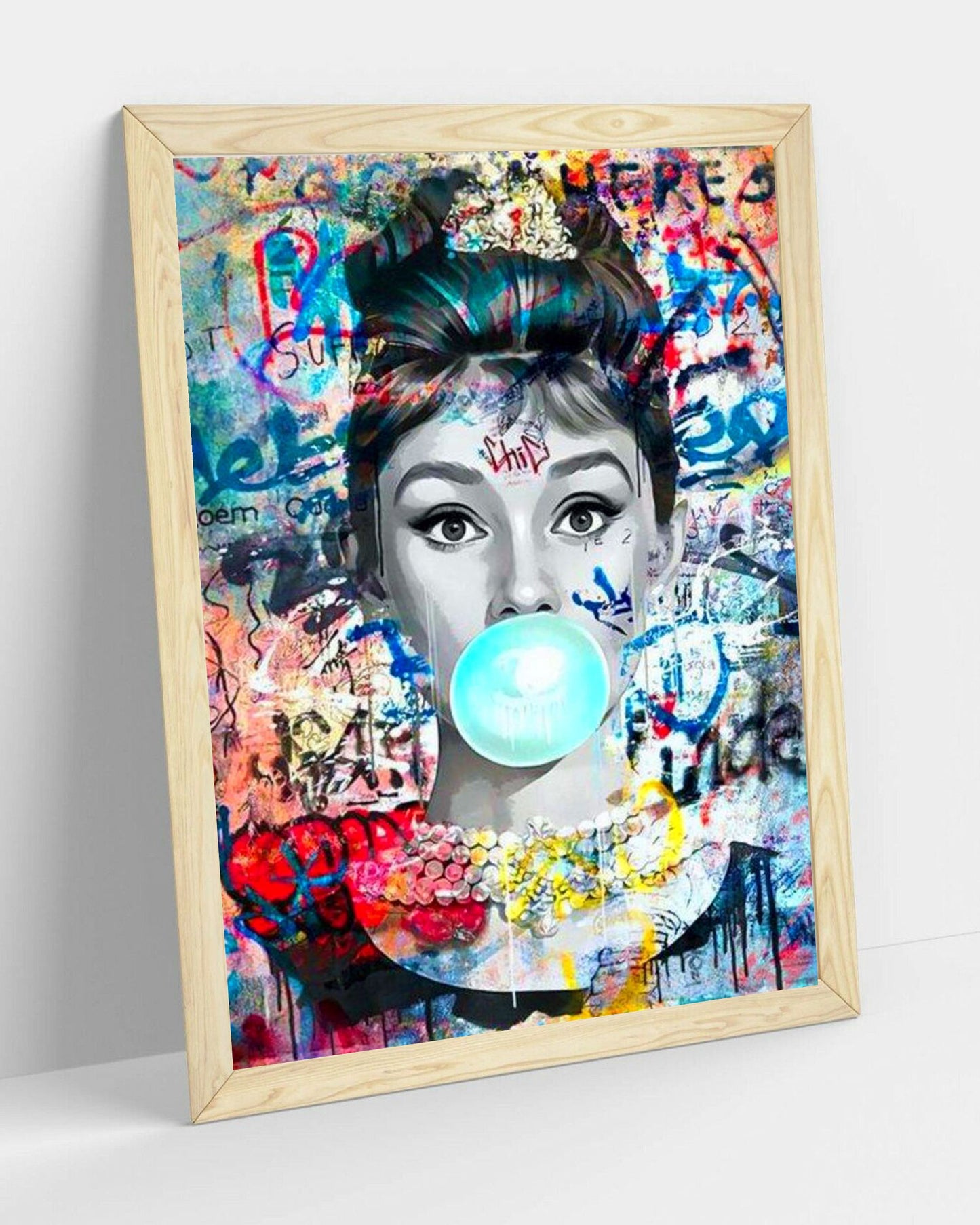 Audrey Hepburn Blue Bubble Gum