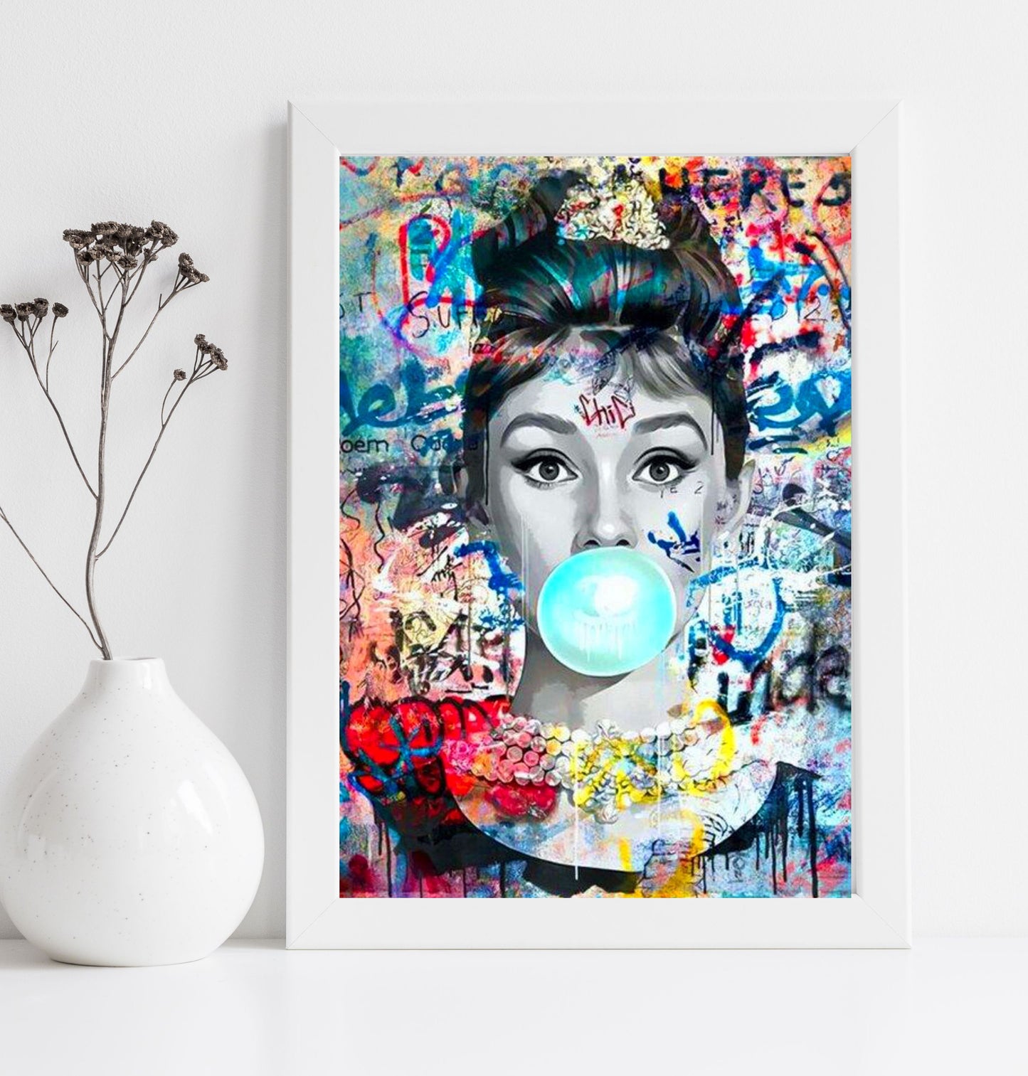 Audrey Hepburn Blue Bubble Gum