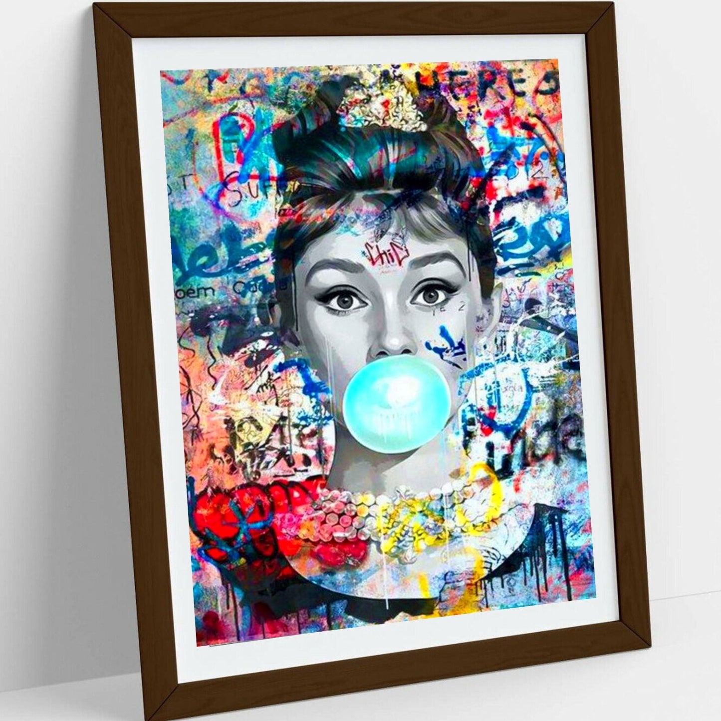 Audrey Hepburn Blue Bubble Gum