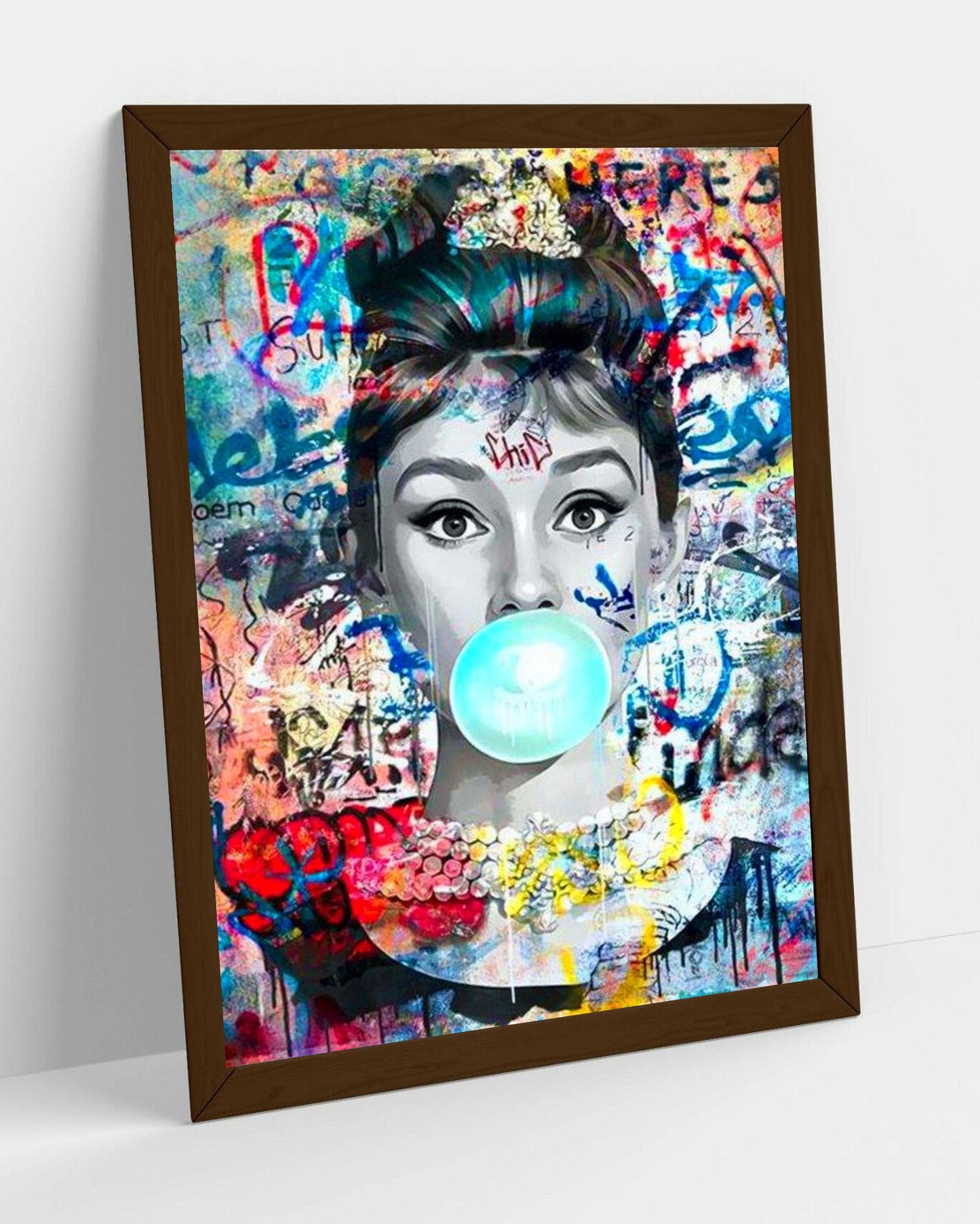 Audrey Hepburn Blue Bubble Gum