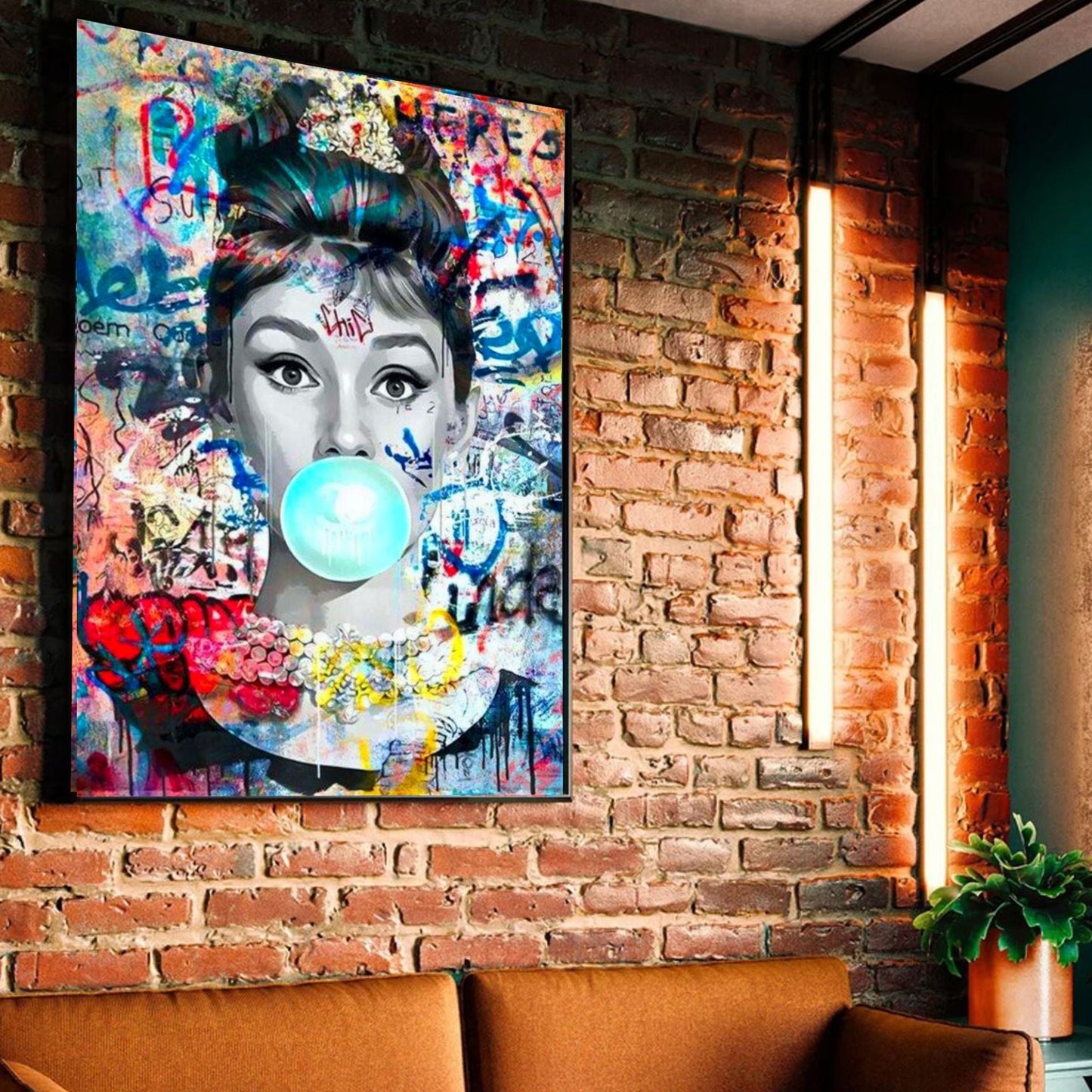 Audrey Hepburn Blue Bubble Gum