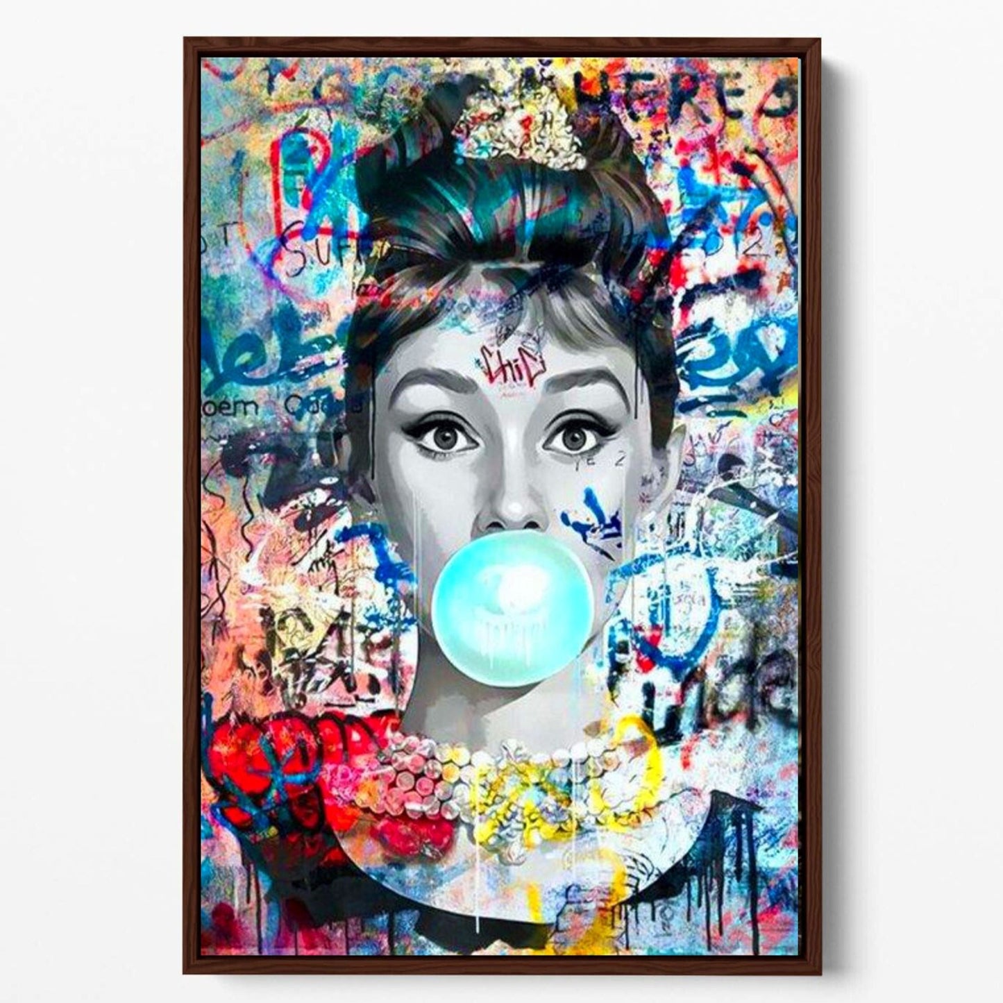 Audrey Hepburn Blue Bubble Gum