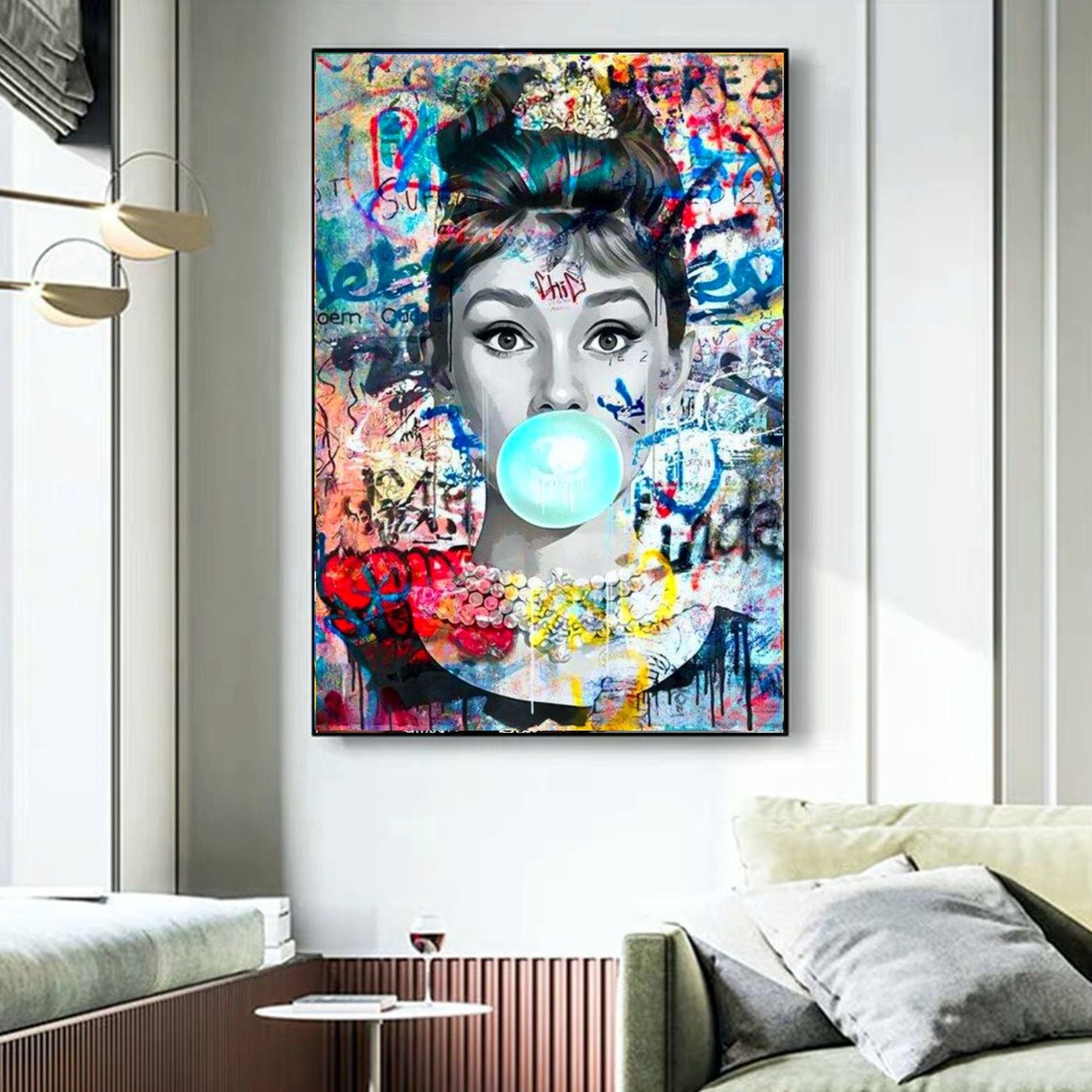 Audrey Hepburn Blue Bubble Gum