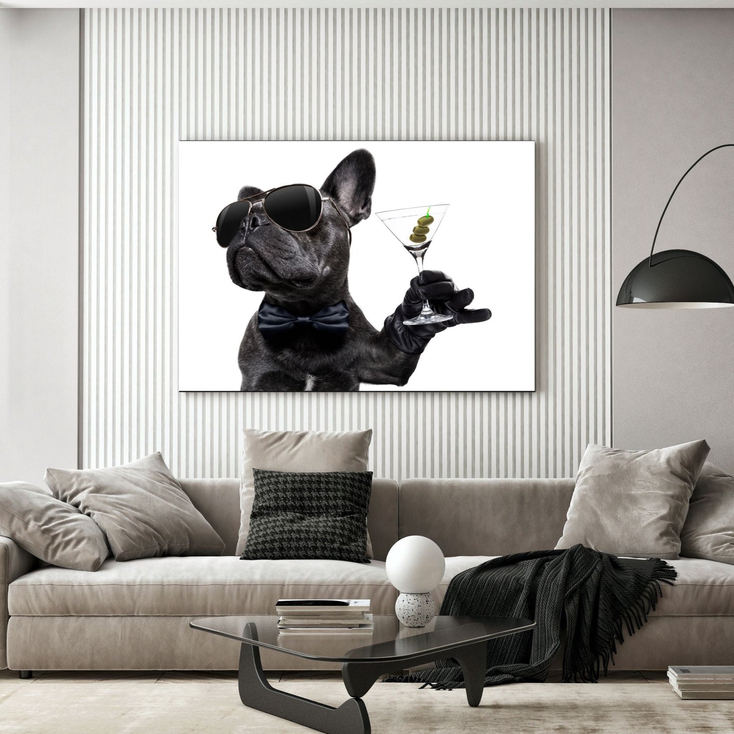 French Bulldog with Martini