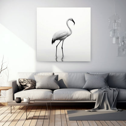 Stunning White Flamingo Minimalist