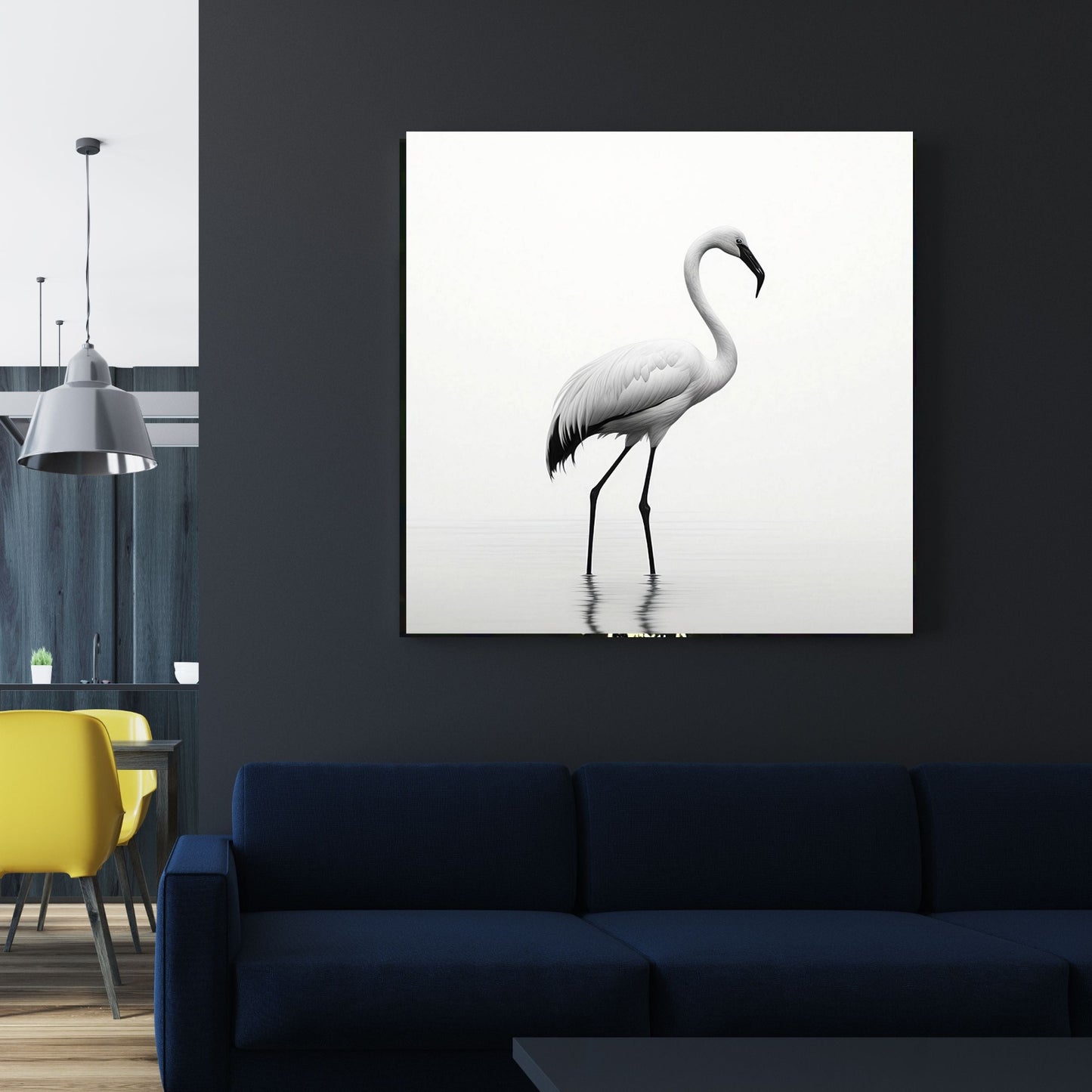 Stunning White Flamingo Minimalist